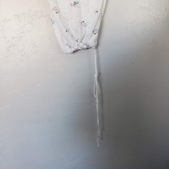 Dundee Vintage Baby One Size Sleep Sack Dress Nightgown White Minnie Mickey 90s - Picture 5 of 6